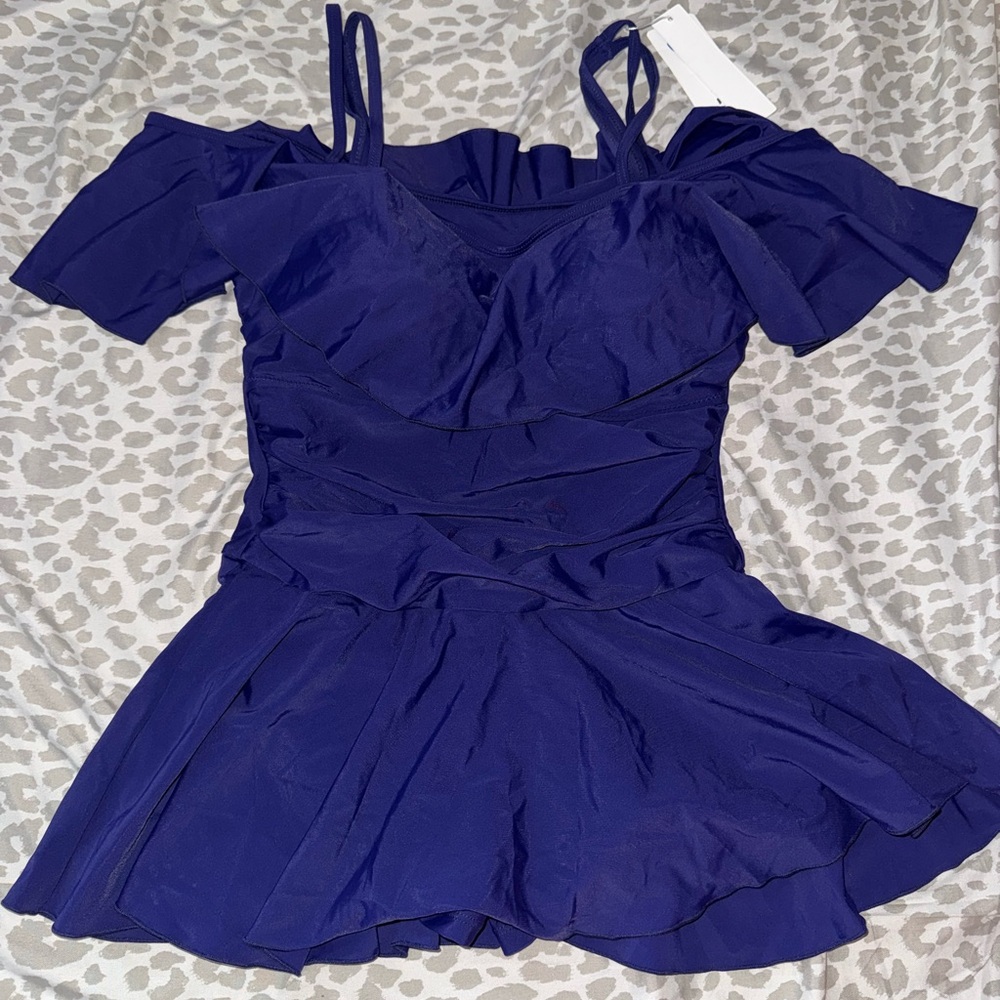 Elegant Blue Off-Shoulder Dress